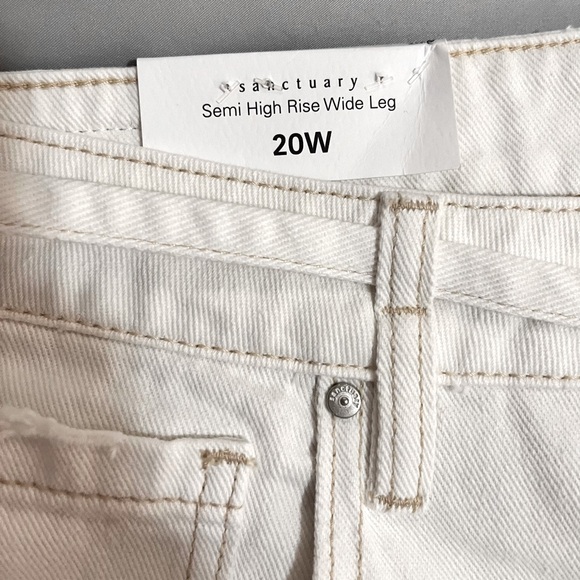 ✨Sanctuary/Denim✨ NWT Micro Belt Crop Semi High Rise Wide Leg Jeans Size 20W - Picture 3 of 16